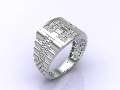 Print Ready STL 3DM  Gents Rings Diamond Men Ring  3D print model