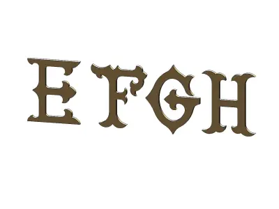 Vintage Monogram Font Letters Alphabet  3D print model