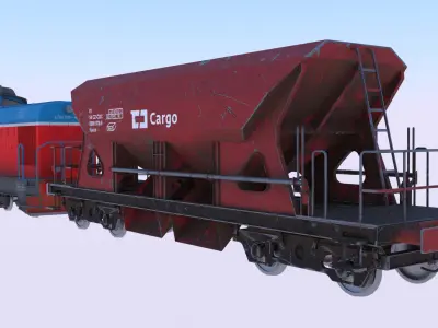 Cargo train PBR II 3D model