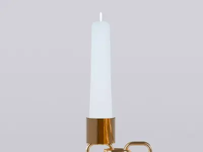 Alphabet B Bronze Chain Candleholder 3D Model True 4K PBR Render Low-poly 3D model