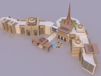 0169 - Islamic Facade Building 3D model