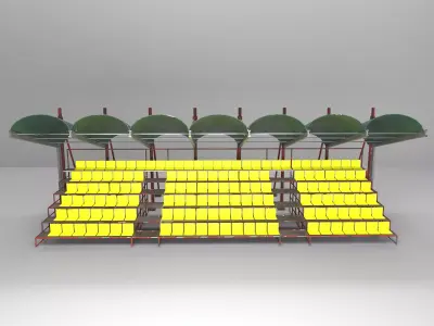 stadium seating tribune Low-poly 3D model purchase