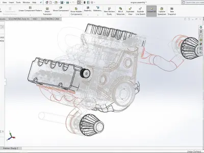 twin turbo engine 3D model