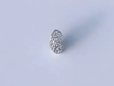 Vase bent hexagon with twisted organic lattice 3D print model