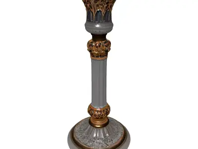 Ornate Vintage Candlestick Holder Low-poly 3D model
