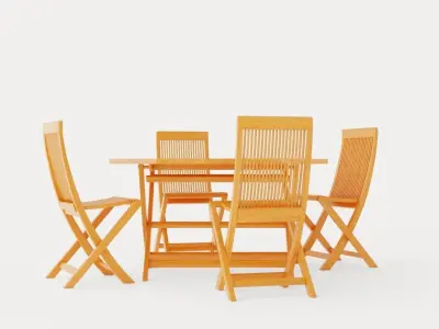 Viken dining set Low-poly 3D model
