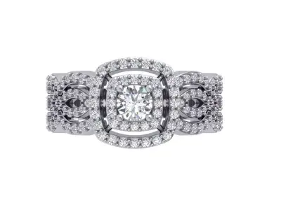 Art Deco Ring 3D print model 9