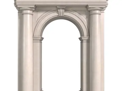 Classic facade arched opening with columns Arched stone doorway 3D model