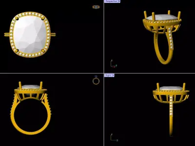 Unique Women Ring - 0039 3D print model