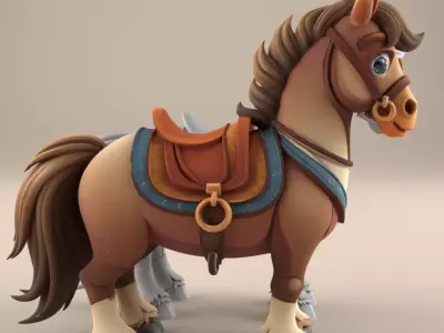Charming Horse 3D Model STL for Home Decor 3D print model