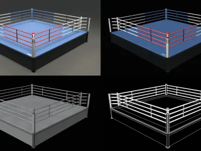 Boxing Ring Pack Low-poly 3D model