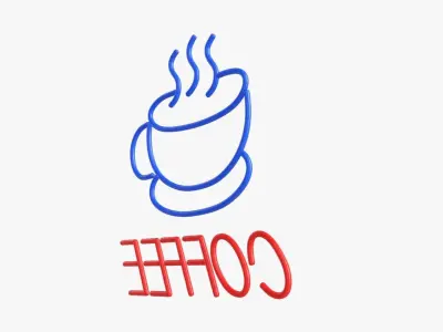 Neon led light sign 01 3D model