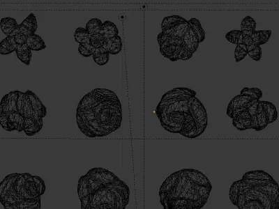 Flowers decor ornament v-3D model 01 3D model