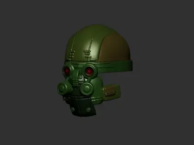 helmet high poly sculpt 3d printable ver 7 3D model 3D model 16