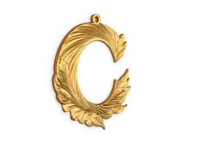 Alphabet Letter C  Pendant  3D print model