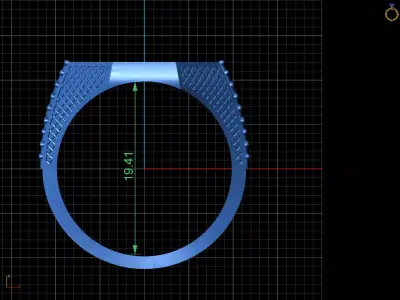 Luxury Dollar Sign Mens Ring With Diamonds Jewelry Gents Rings 3D print model