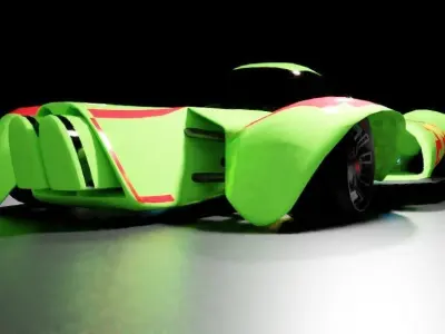 Formula X futuristic race car 3D model