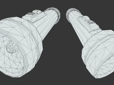 Retro Flashlight PBR Low-poly 3D model