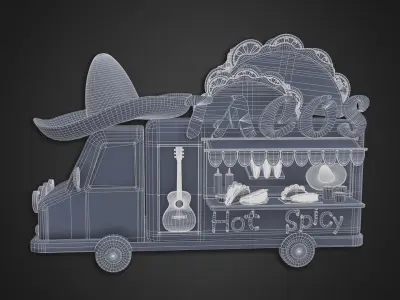 Asset - Cartoons - Food Taco Car 3D model