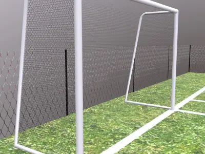 Football Field Low Poly Low-poly 3D model