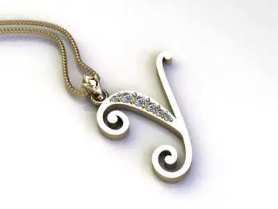 Letter Y Pendant New Design Cad 3D print model