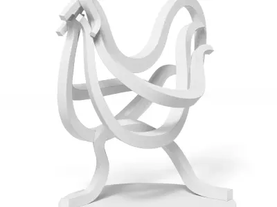 Rooster colorful sculpture 3D model