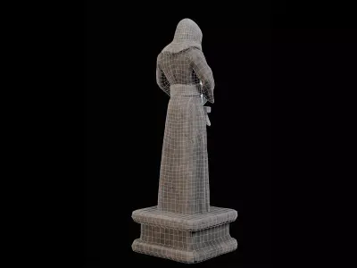 Robed Statue Low-poly 3D model