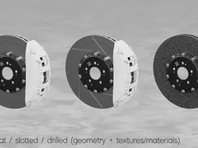 Brembo 402x39 6 Piston Brake 3D Model 3D model