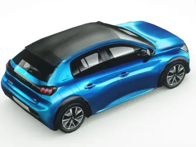 Peugeot e-208 2020 Low-poly 3D model