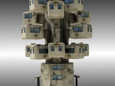 Building CAPSULE Low Poly Low-poly 3D model