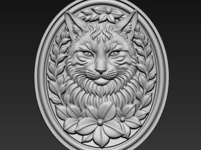 Cat Head Pendant A83 3D print model