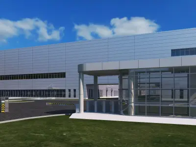 Industrial Building Factory 018 3D model