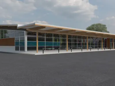 Tesco Supermarket UK Complete 3D model with textures Low-poly 3D model