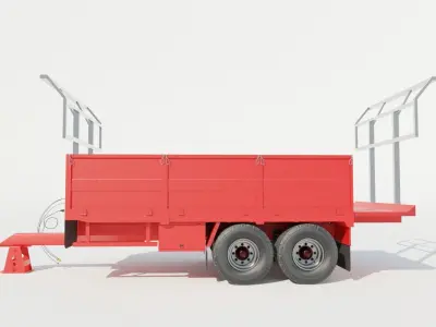 6 Agricultural Trailer Low-poly 3D model