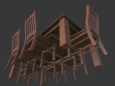 Dinning Table Low-poly 3D model