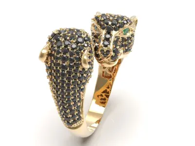 panther ladies ring  3D print model