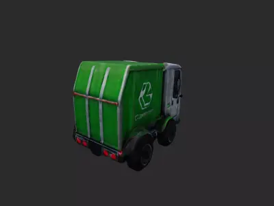 Garbage Truck low poly 3D model