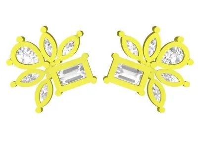 A7873 Fashion Diamond Stud Earrings 3D Model 3D print model