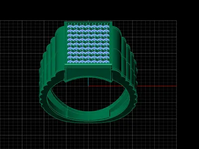 Print Ready STL 3DM  Gents Rings Diamond Men Ring  3D print model 134