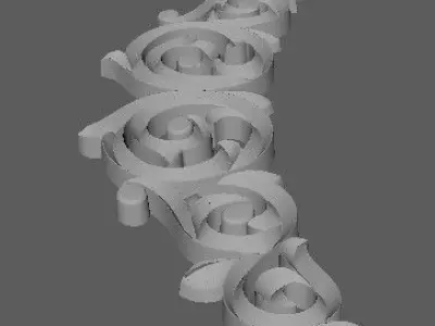 Central decor ornament for furniture 3D model 300