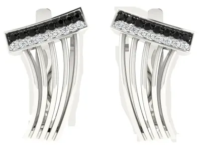 Solitaire Women Drop Earring 3dm STL OBJ FBX Render Details 3D print model 21