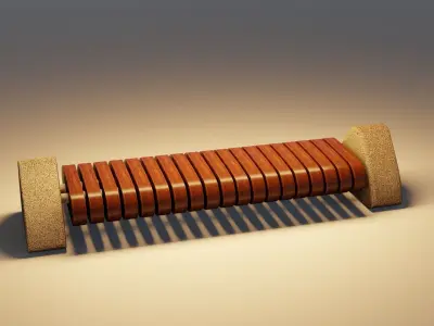 STREET BENCH Free low-poly 3D model