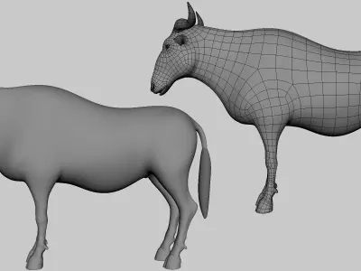 Wildebeest Model Low-poly 3D model