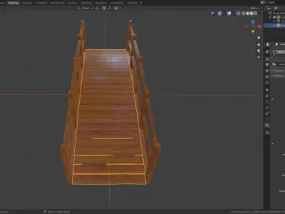 Wooden bridge pack Low-poly 3D model