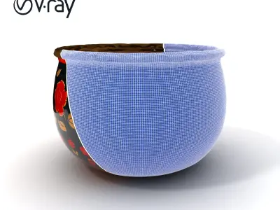 Ornate Floral Basket Model Pack Low-poly 3D model