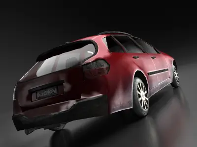 Station Wagon Low-poly 3D model