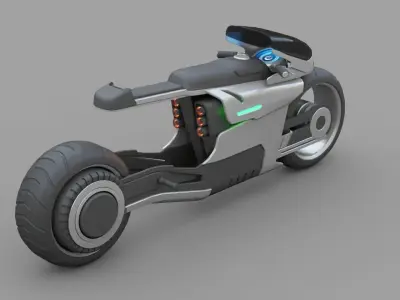sci-fi motorcycle 3D model