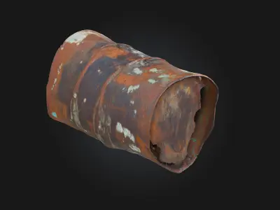 Rusty Barrel  Industrial Decay with Authentic Detail 3D model