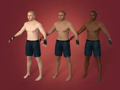 Athlete - MMA Fighter - UFC - Martial Art - Box - Kickboxing  Low-poly 3D model