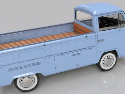 VOLKSWAGEN T2 PICKUP SINGLE CAB 1974 3D model